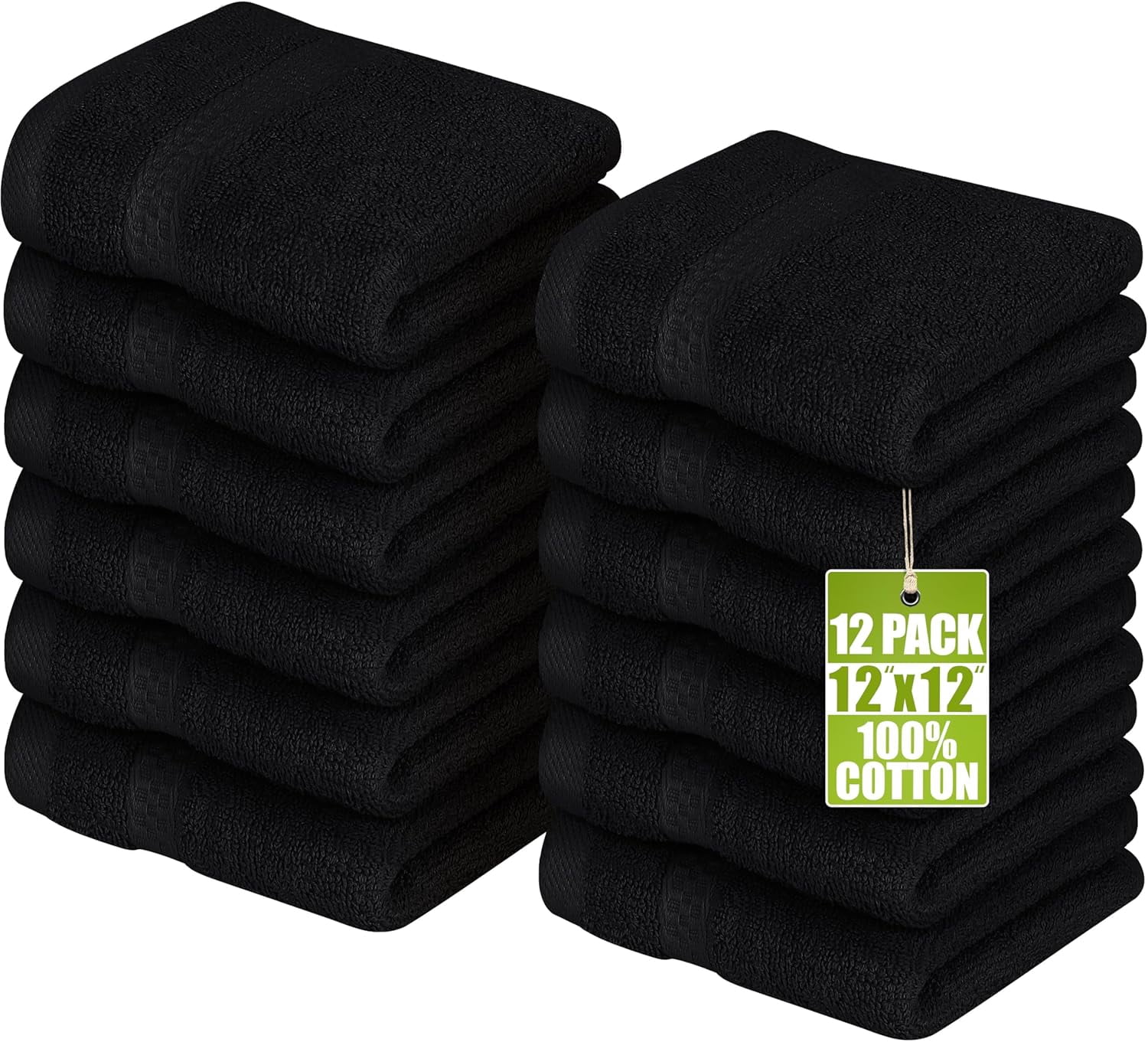 Utopia Towels 12 Pack Premium Wash Cloths Set, 12 by 12 Inches, 100% Cotton Ring Spun, Highly Absorbent and Soft Feel Essential Washcloths for Bathroom, Spa, Gym, and Face, Grey