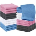 thumbnail image 1 of Utopia Towels 24 Pack Cotton Washcloths Set, 100% Ring Spun Cotton, Premium Flannel Face Cloths, Highly Absorbent and Soft Feel Fingertip Towels, White, Grey, Electric Blue, Pink, 1 of 9