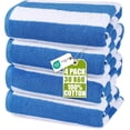 thumbnail image 1 of Utopia Towels 4 Pack Cabana Stripe Beach Towel, 30 by 60 Inches, Oversized 100% Ring Spun Cotton Pool Towels, Highly Absorbent Quick Dry Bath Towels for Beach, and Swim, Blue, 1 of 9