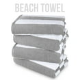 thumbnail image 1 of Utopia Towels 4-Pack Cabana Stripe Oversized Beach Towels 30" X 60" |GRAY|, 1 of 5