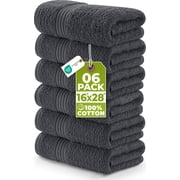 Utopia Towels 6 Piece Premium Hand Towels Set, 16 by 28 inches, 100% Ring Spun Cotton, Lightweight and Highly Absorbent Towels for Bathroom, Travel, Camp, Hotel, and Spa, Grey