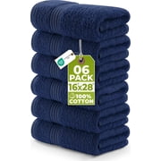 Utopia Towels 6 Piece Premium Hand Towels Set, 16 by 28 inches, 100% Ring Spun Cotton, Lightweight and Highly Absorbent Towels for Bathroom, Travel, Camp, Hotel, and Spa, Navy