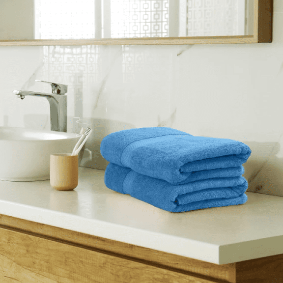 Utopia Towels 8 Piece Luxury Towel Set  Majestic Plush, Super Absorbent & Quicker-to-Dry, Thick 100% Ring Spun Cotton Towels for Bathroom, Spa & Hotel  2 Bath, 2 Hand, 4 Washcloths, Electric Blue