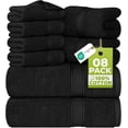 thumbnail image 1 of Utopia Towels 8 Piece Luxury Towel Set – Majestic Plush, Super Absorbent & Quicker-to-Dry, Thick 100% Ring Spun Cotton Towels for Bathroom, Spa & Hotel – 2 Bath, 2 Hand, 4 Washcloths, Black, 1 of 10