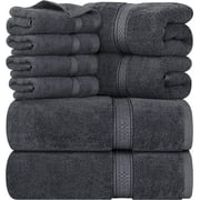 Utopia Towels 8-Piece Premium Towel Set,2 Bath Towels 24 x 54 Inches, 2 Hand Towels 16 x 28 Inches, and 4 WashCloths 13 x 13 Inches, 600 GSM 100% Ring Spun Cotton Highly Absorbent Towels for Bathroom