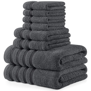 Utopia Towels 8 Piece Towel Set – Super Absorbent & Quicker-to-Dry, Thick 100% Ring Spun Cotton Towels for Bathroom, Spa & Hotel – 2 Bath, 2 Hand, 4 Washcloths, Grey