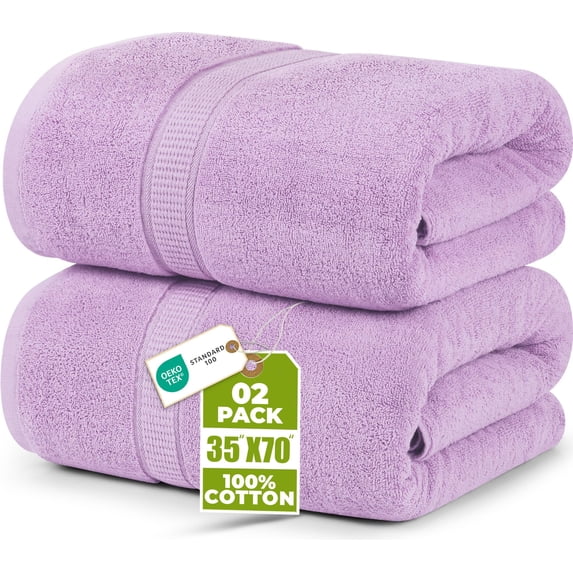 Utopia Towels - Luxurious Jumbo Bath Sheet 8 Piece - 600 GSM 35X70 Inches 100% Ring Spun Cotton - Highly Absorbent and Quick Dry Extra Large Bath Towel - Super Soft Hotel Quality Towel Lavender