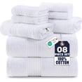 thumbnail image 1 of Utopia Towels 8 Piece Premium Towel Set, 2 Bath, 2 Hand, and 4 Washcloths, 100% Ring Spun Cotton, Highly Absorbent Towels for Bathroom, Sports, and Hotel, White, 1 of 8