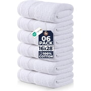 Utopia Towels 6 Piece Premium Hand Towels Set, 16 by 28 inches, 100% Ring Spun Cotton, Lightweight and Highly Absorbent Towels for Bathroom, Travel, Camp, Hotel, and Spa, White