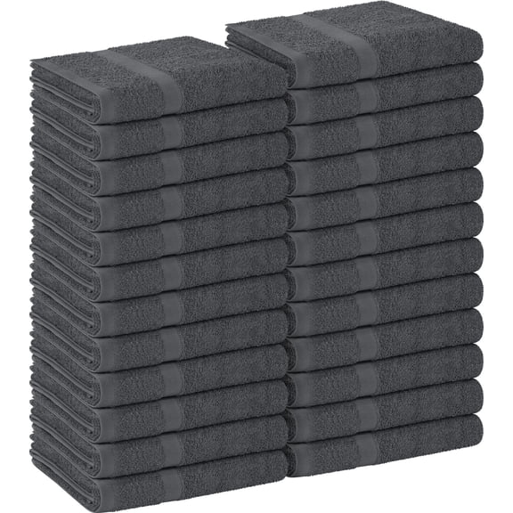 Utopia Towels, Salon Towel, Pack of 24, Not Bleach Proof, 16 by 27 Inches, Highly Absorbent Cotton Towels for Hand, Gym, Beauty, Spa, and Home Hair Care, Grey
