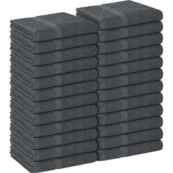 Utopia Towels, Salon Towel, Pack of 24, Not Bleach Proof, 16 by 27 Inches, Highly Absorbent Cotton Towels for Hand, Gym, Beauty, Spa, and Home Hair Care, Grey