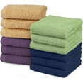 thumbnail image 1 of Utopia Towels Wash Cloths. Ultra Soft & Extra Absorbent, Wash Rags 100% Cotton 12x12" Multipurpose Kitchen, Hand, Salon, Bathroom, Spa, Gym, Face Towels 12 Pack, Beige,Purple,Sage Green,Navy Blue, 1 of 8