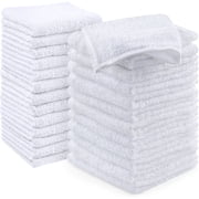 Utopia Towels Wash Cloths. Ultra Soft & Extra Absorbent, Wash Rags 100% Cotton 12x12 Multipurpose Kitchen, Hand, Salon, Bathroom, Spa, Gym, Face Towels 24 Pack, White