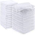 thumbnail image 1 of PEKUR Wash Cloths. Ultra Soft & Extra Absorbent, Wash Rags 100% Cotton 12x12" Multipurpose Kitchen, Hand, Salon, Bathroom, Spa, Gym, Face Towels 24 Pack, White, 1 of 7