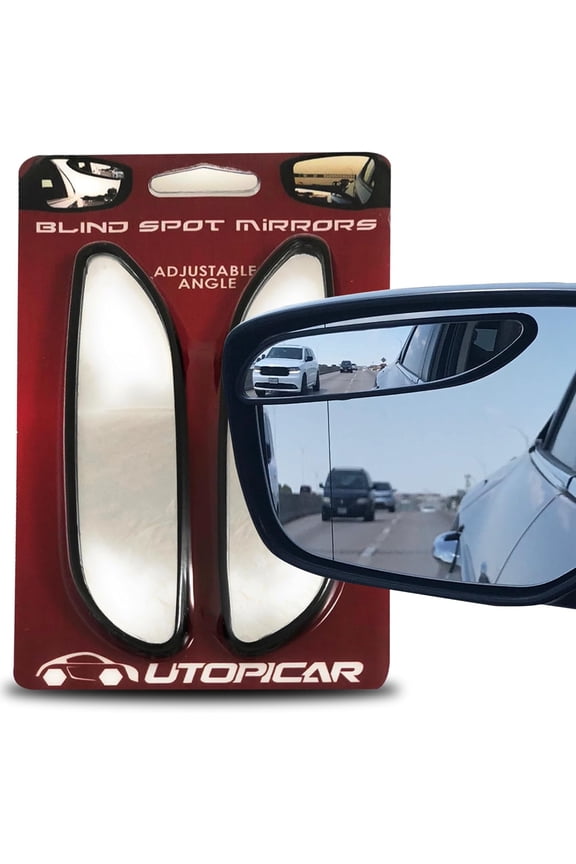 Adjustable Blind Spot Convex Car Mirror Model Long, 2 Pack