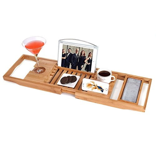 Adjustable Bamboo Bathtub Tray with Extending Sides