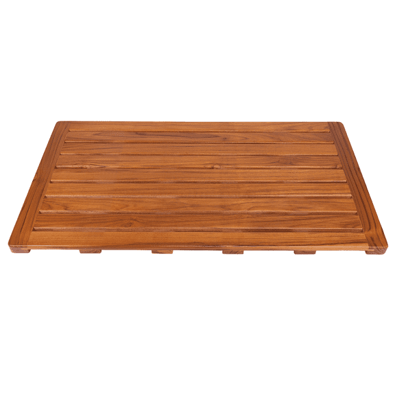 Utoplike Teak Bath Mat, Large Wood Shower Mats for Bathroom, 31.9"x17.9" Sturdy Floor Mat for Indoor Spa or Outdoor