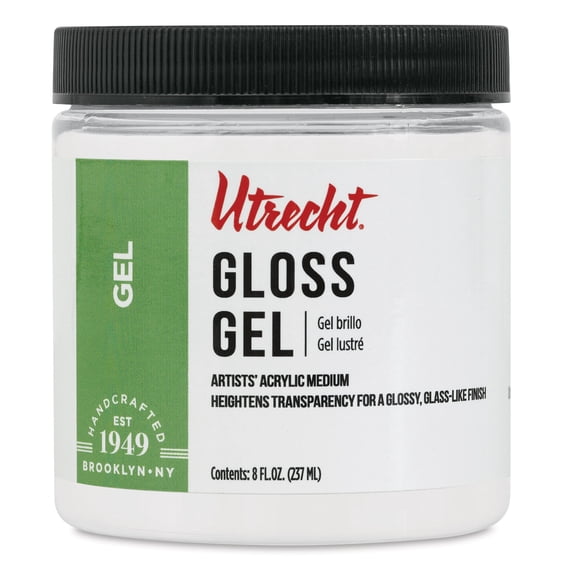 Utrecht Artists' Acrylic Gel Medium - Gloss Gel Medium, 8 oz jar