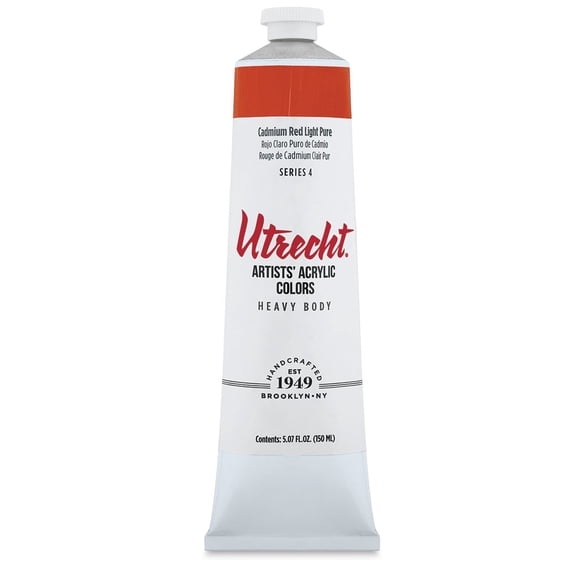 Utrecht Artists' Acrylic Paint - Cadmium Red Light, 5 oz tube