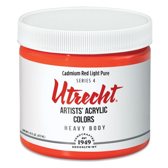 Utrecht Artists' Acrylic Paint - Cadmium Red Light, Pint