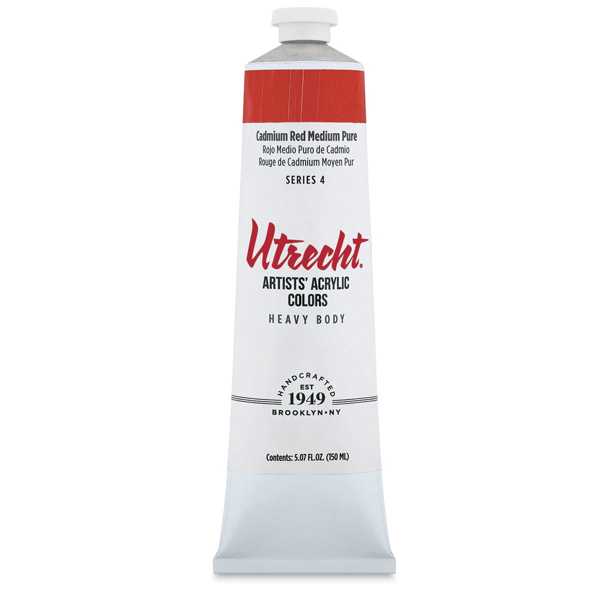 Utrecht Artists' Acrylic Paint - Cadmium Red Medium, 5 oz tube