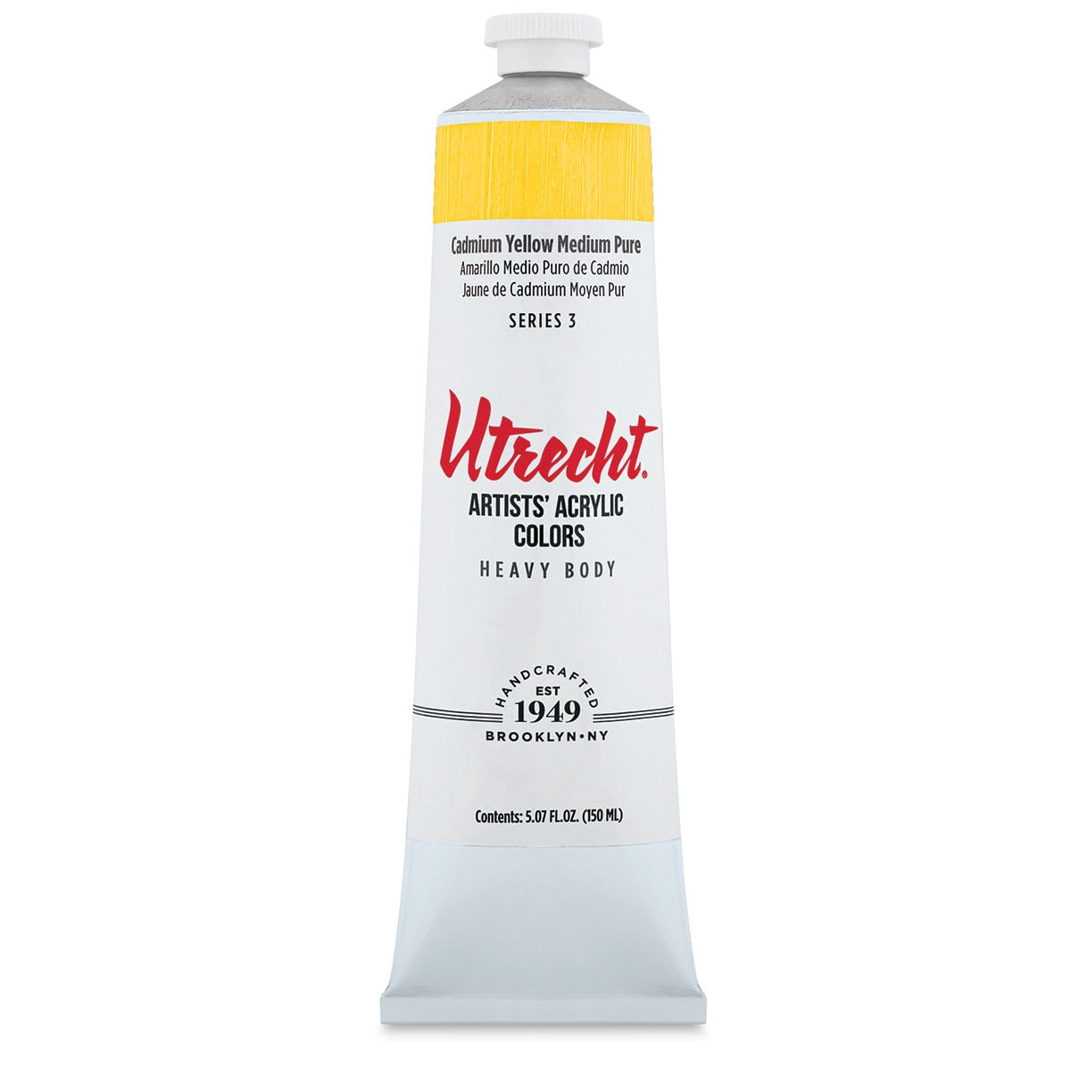 Utrecht Artists' Acrylic Paint - Cadmium Yellow Medium, 5 oz tube