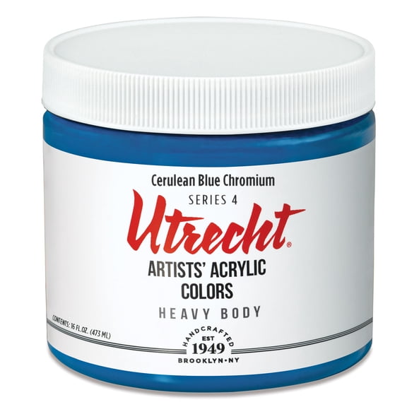 Utrecht Artists' Acrylic Paint - Cerulean Blue Chromium, Pint