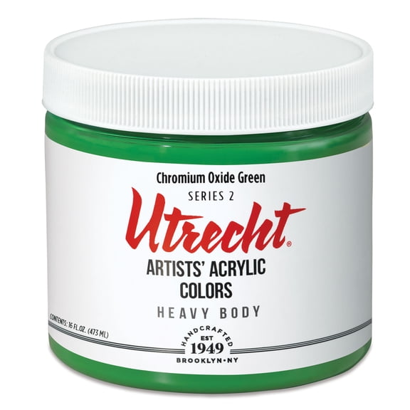Utrecht Artists' Acrylic Paint - Chromium Oxide Green, Pint