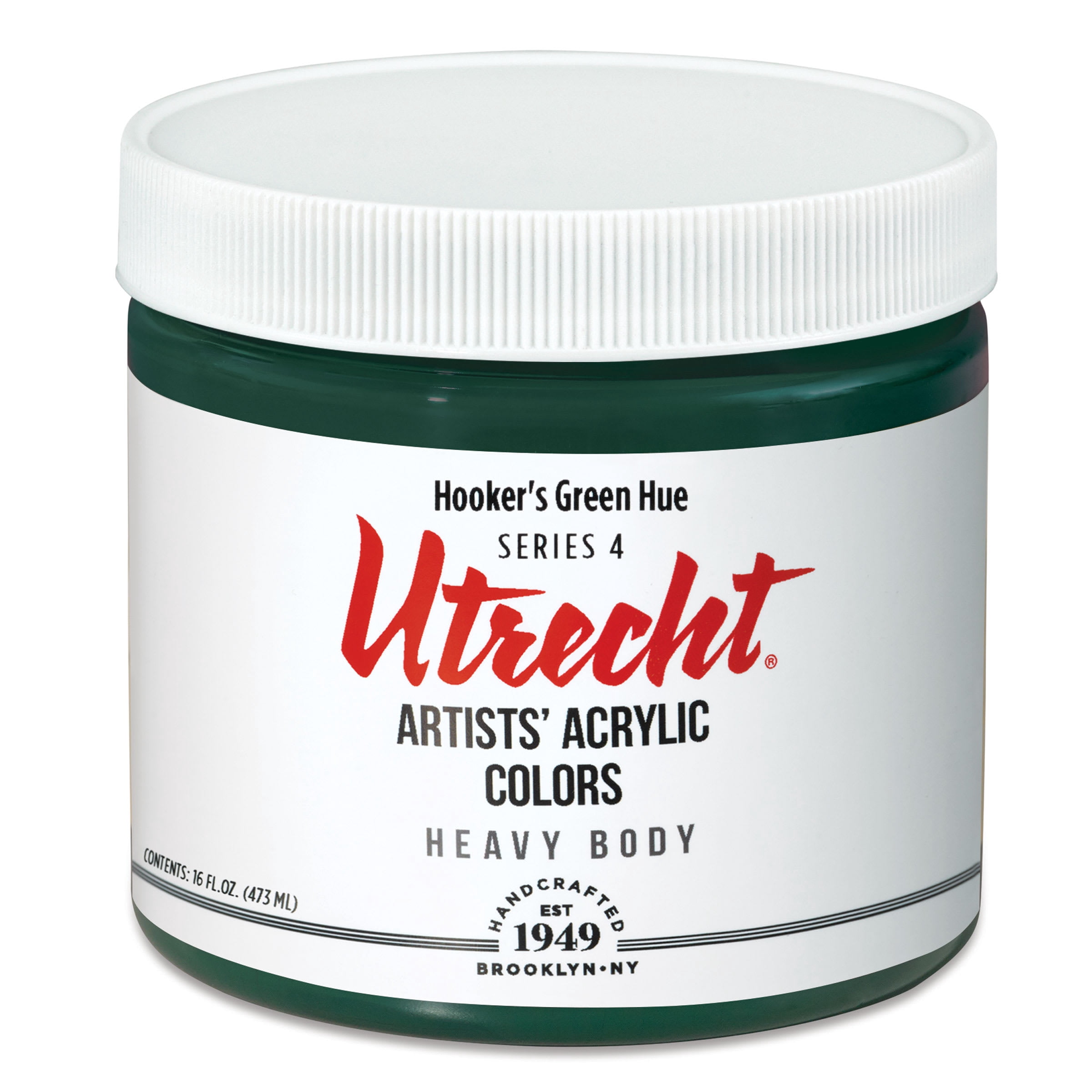 Utrecht Artists' Acrylic Paint - Hooker's Green Hue, Pint