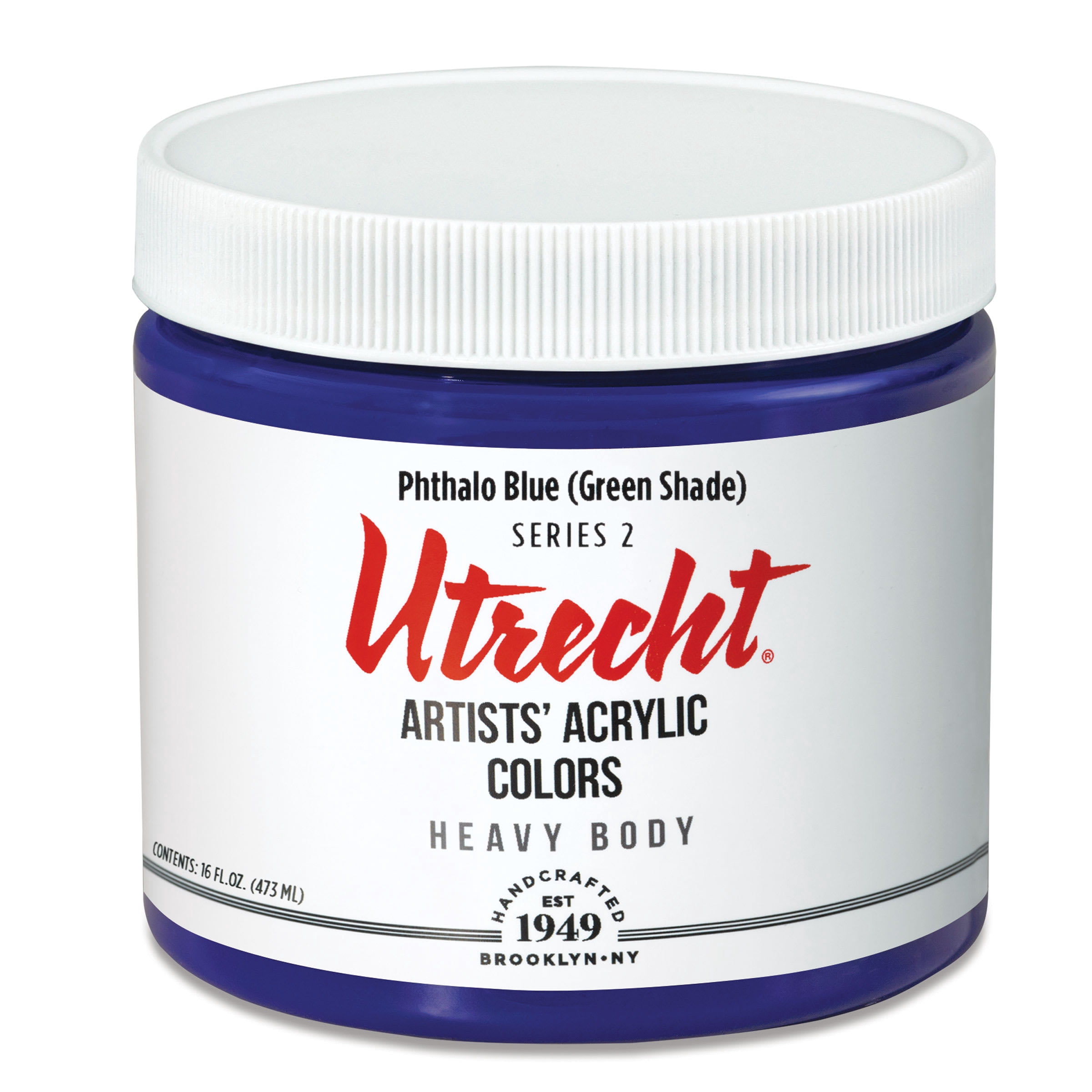 Utrecht Artists' Acrylic Paint - Phthalo Blue (Green Shade), Pint