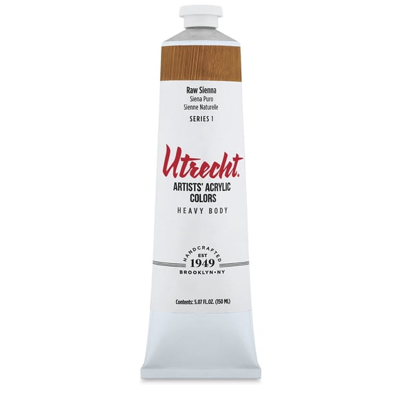 Utrecht Artists' Acrylic Paint - Raw Sienna, 5 oz tube