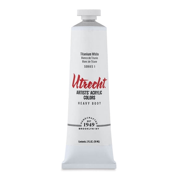 Utrecht Artists' Acrylic Paint - Titanium White, 2 oz tube