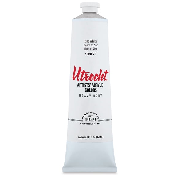 Utrecht Artists' Acrylic Paint - Zinc White, 5 oz Tube