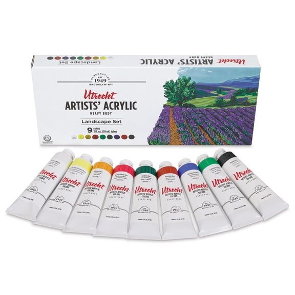 Utrecht Artists' Acrylic Paints - Set of 9, Landscape Colors, 59 ml