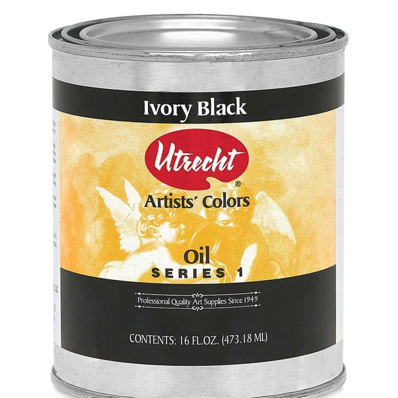 Utrecht Artists' Oil Paint - Ivory Black, 16 oz Can