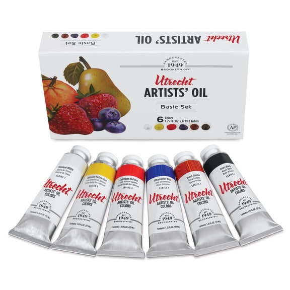 Utrecht Artists' Oil Paint - Set of 6, Basic Colors, 37 ml