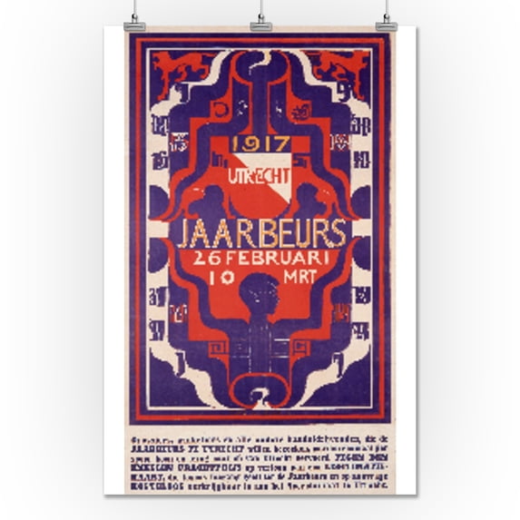 Utrecht Jaarbeurs Vintage Poster (artist: Lion-Cachet) Netherlands c. 1917 (24x36 Giclee Gallery Print, Wall Decor Travel Poster)