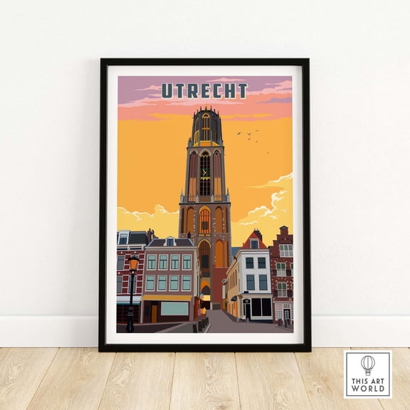 Utrecht Netherlands Historic City Travel Decorative Interior Home Wall Art Poster