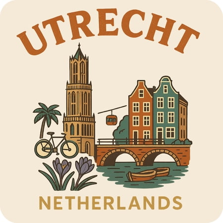 Utrecht Netherlands Keepsakes Souvenir Vinyl Sticker – Destination Travel Keepsake Collectible (4-Inches Wide)