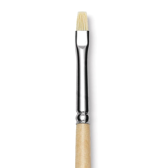 Utrecht Rhenish Pure Hog Bristle Brush - Bright, Size 1, Long Handle