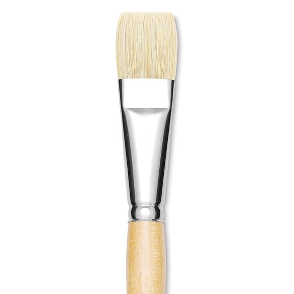 Utrecht Rhenish Pure Hog Bristle Brush - Bright, Size 12, Long Handle