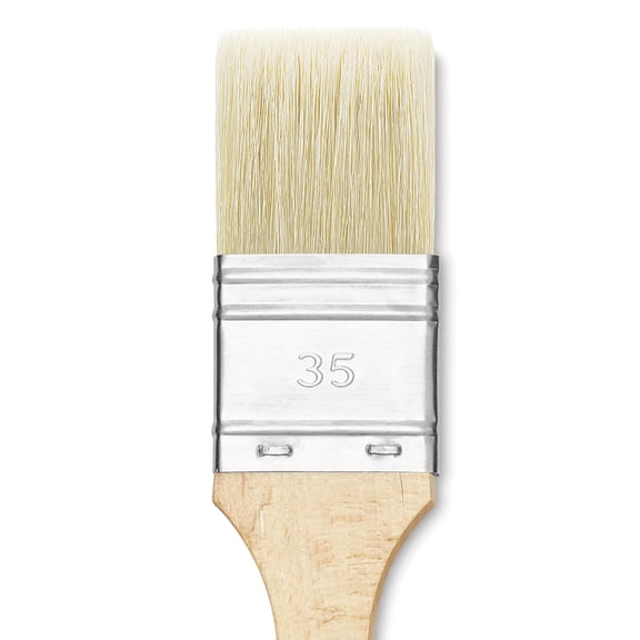 Utrecht Rhenish Pure Hog Bristle Brush - Extra Large Flat, Size 1-1/2", Long Handle