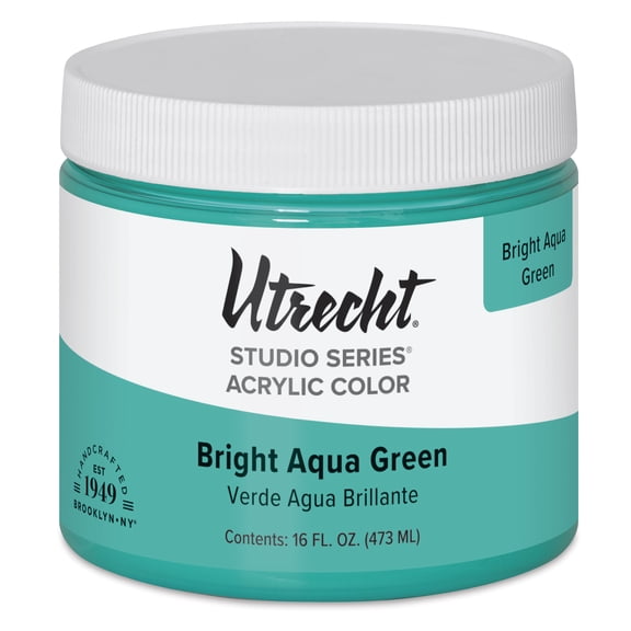 Utrecht Studio Series Acrylic Paint - Bright Aqua Green, Pint