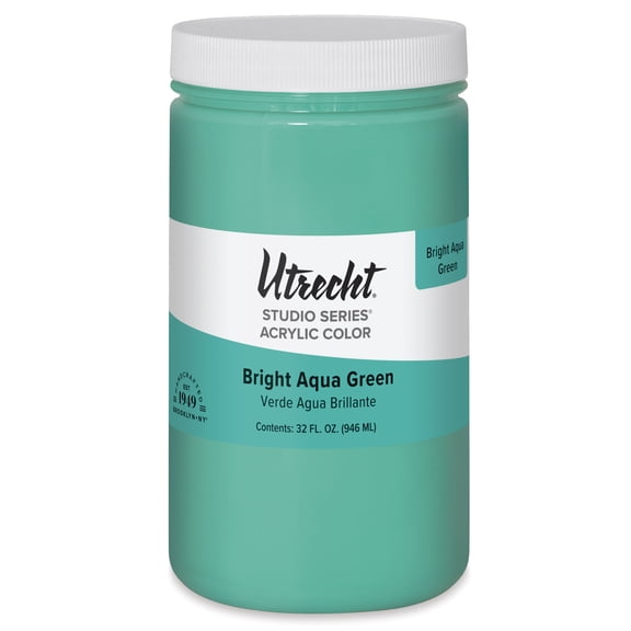 Utrecht Studio Series Acrylic Paint - Bright Aqua Green, Quart