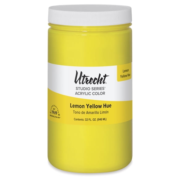 Utrecht Studio Series Acrylic Paint - Lemon Yellow Hue, Quart