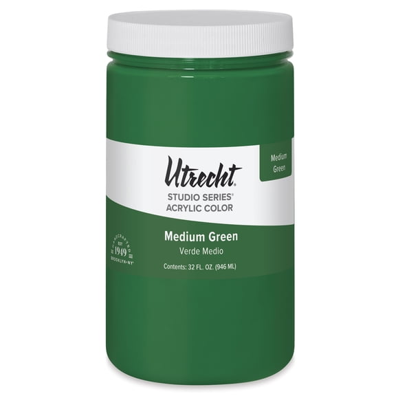 Utrecht Studio Series Acrylic Paint - Medium Green, Quart