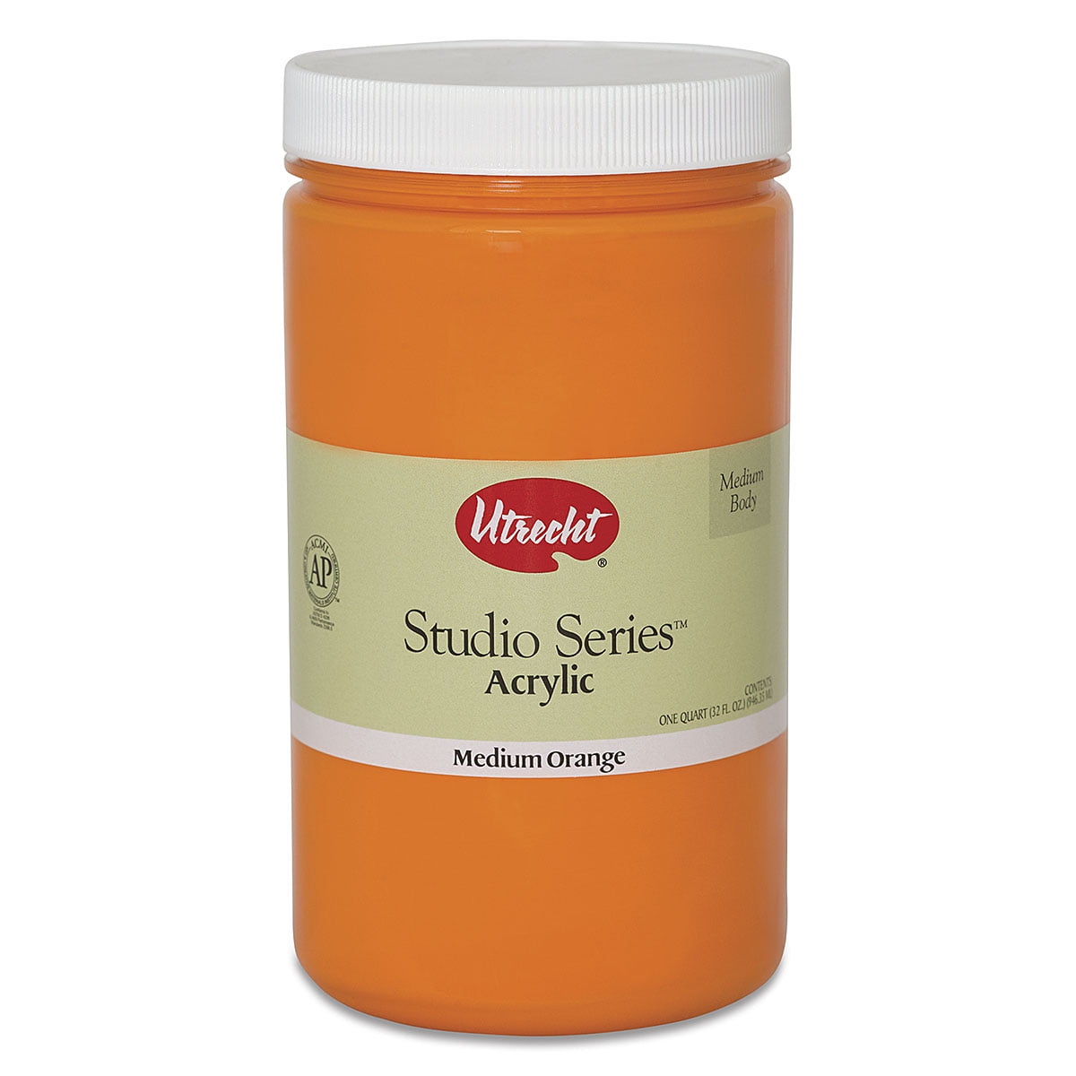 Utrecht Studio Series Acrylic Paint Medium Orange, Quart