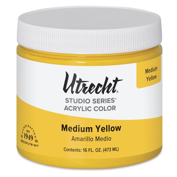 Utrecht Studio Series Acrylic Paint - Medium Yellow, Pint