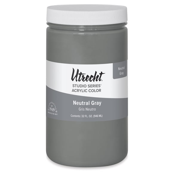 Utrecht Studio Series Acrylic Paint - Neutral Gray, Quart