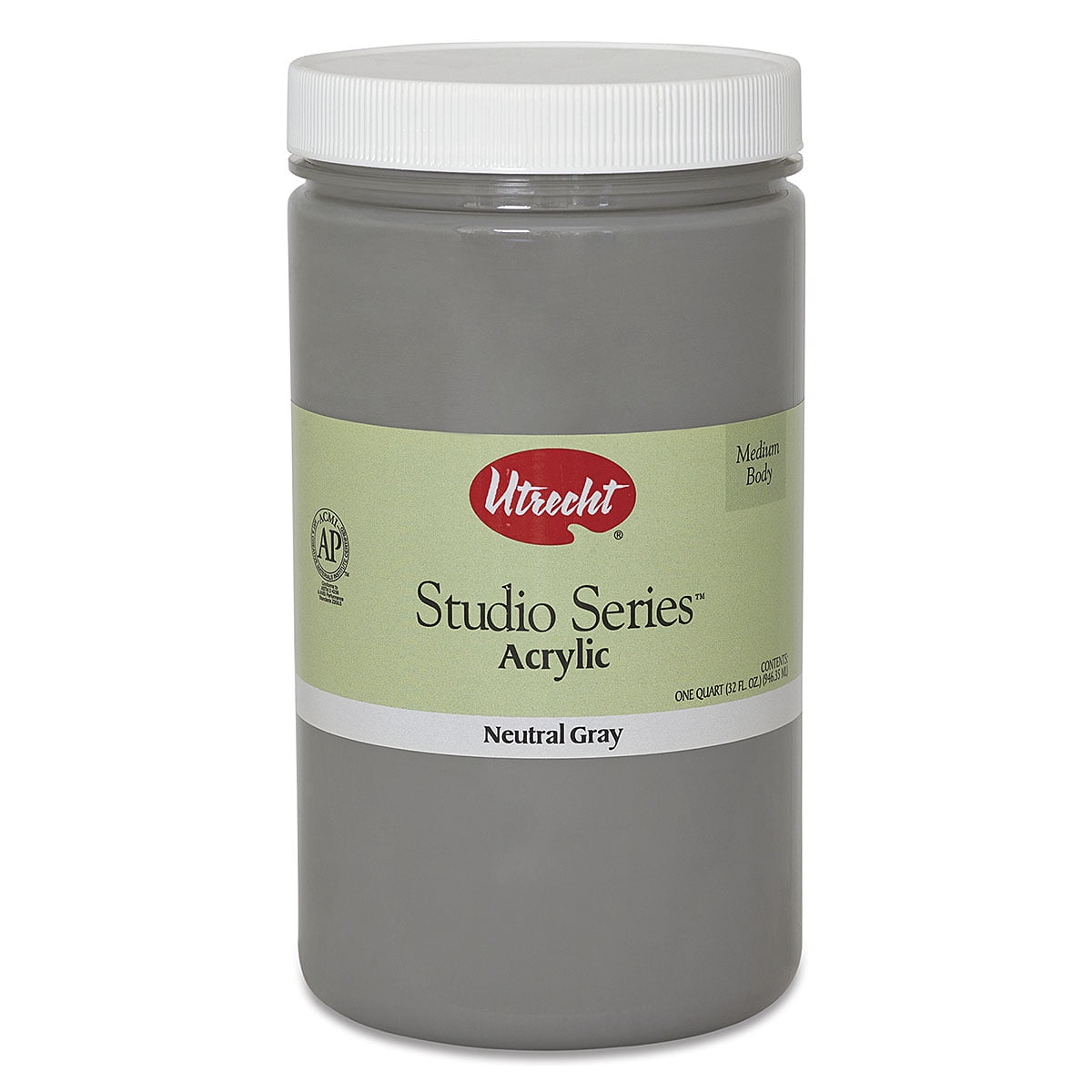 Utrecht Studio Series Acrylic Paint Neutral Gray, Quart